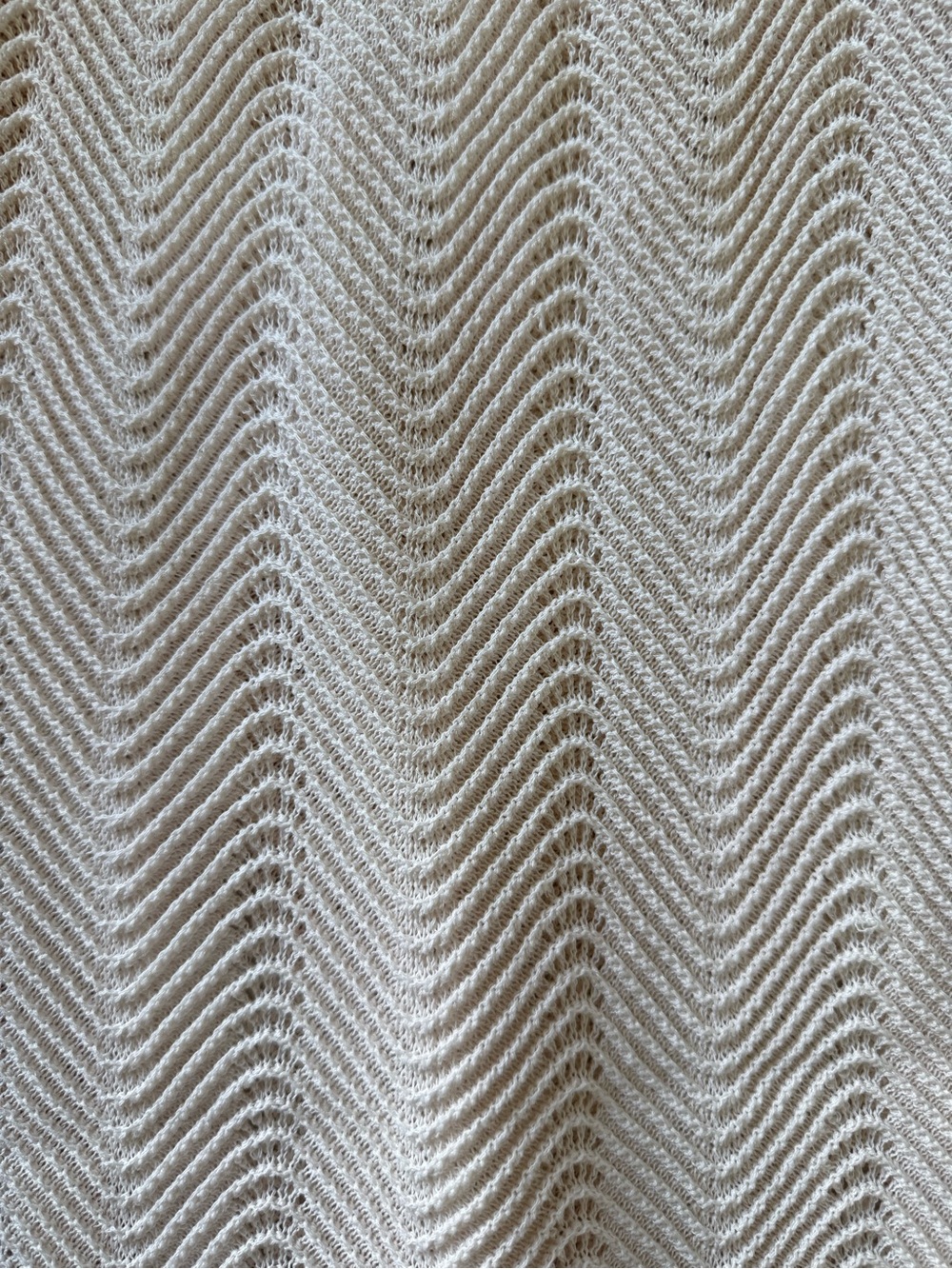 Zara Light Cream Chevron Knit Midi Dress - Picture 3 of 3